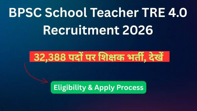 BPSC School Teacher TRE 4.0 Recruitment 2026: 32,388 पदों पर शिक्षक भर्ती, देखें Eligibility & Apply Process